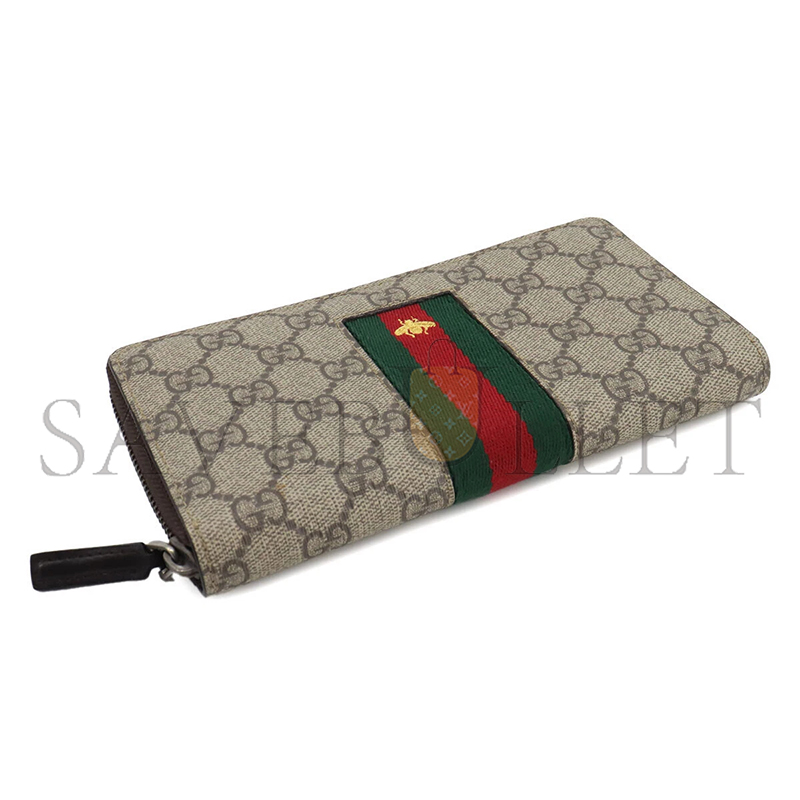 GUCCI GG SUPREME ROUND ZIPPER LONG WALLET 408831 (19*10*2.5cm)